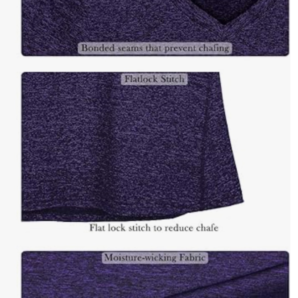 Workout Shirts Yoga Tops Activewear V-Neck T-Shirts NWT - Picture 2 of 4